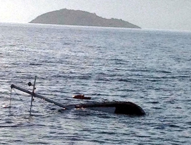 The Lady Vain was lost after a collision