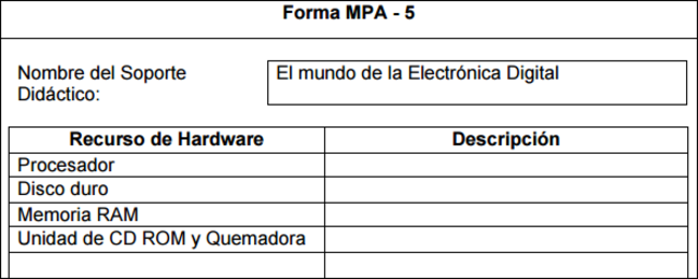 Actividad 4.Seleccionar los recursos de hardware