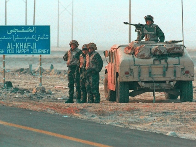 1st ground battle in Khafji, Saudi Arabia