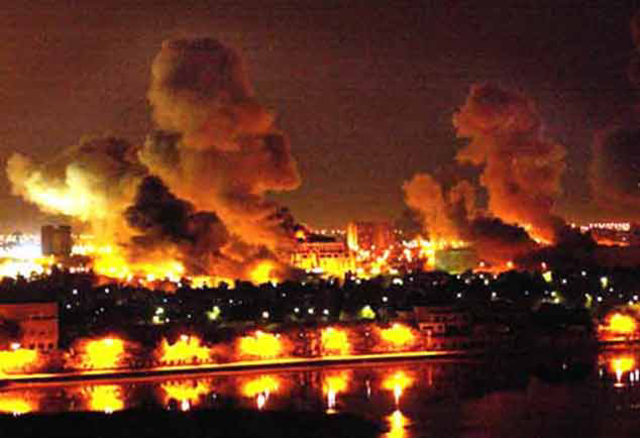 Allied forces bomb Baghdad