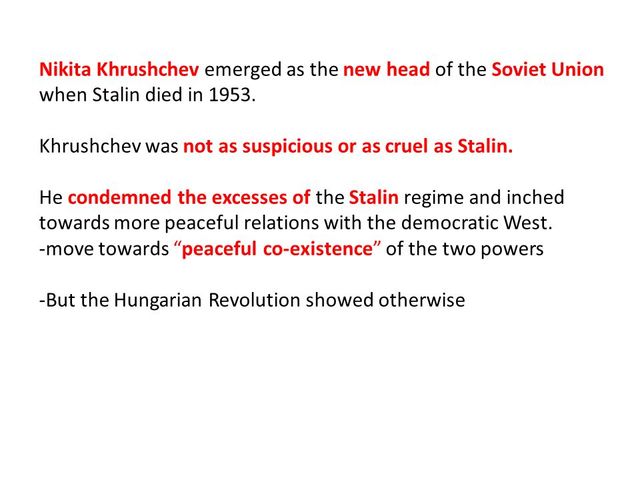 Khrushchev condemned Stalin