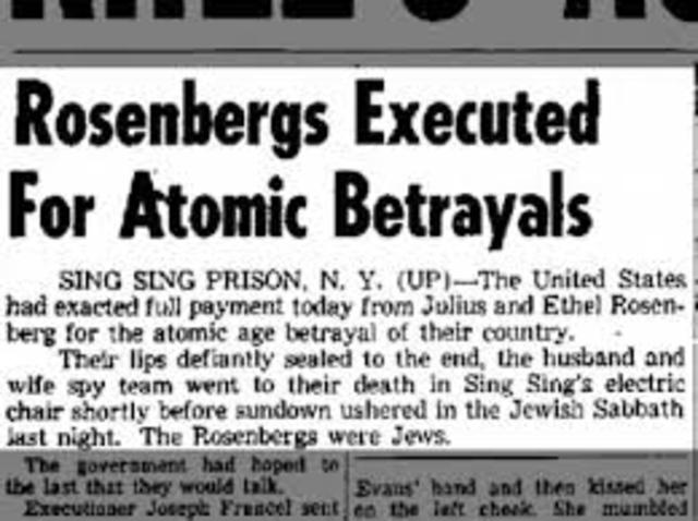 Julius and Ethel Rosenberg are executed