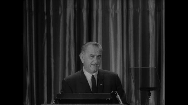 President Johnson delievers his "Peace Without Conquest"