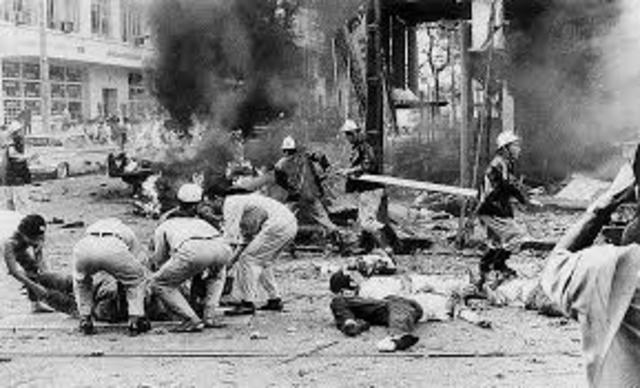 Viet Cong Terrorists set off a Car Bomb