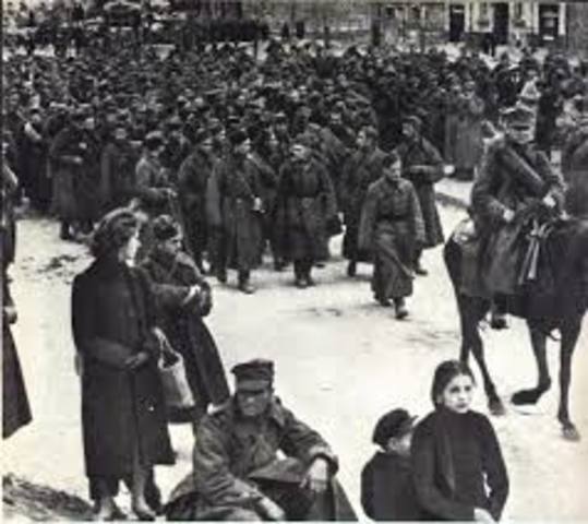 Rendición de los alemanes en Varsovia.