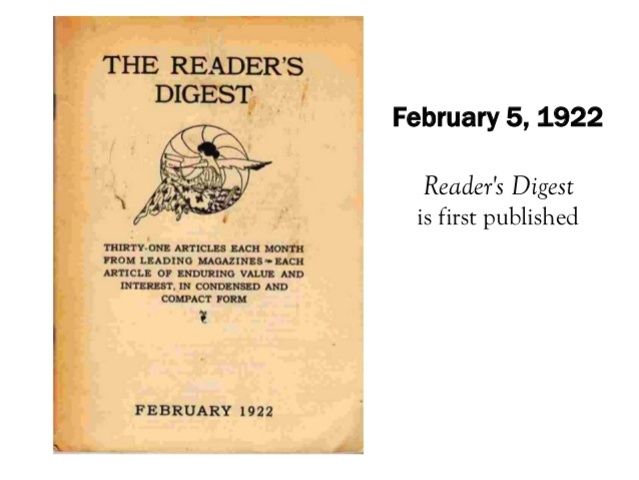 Readers Digest Founded