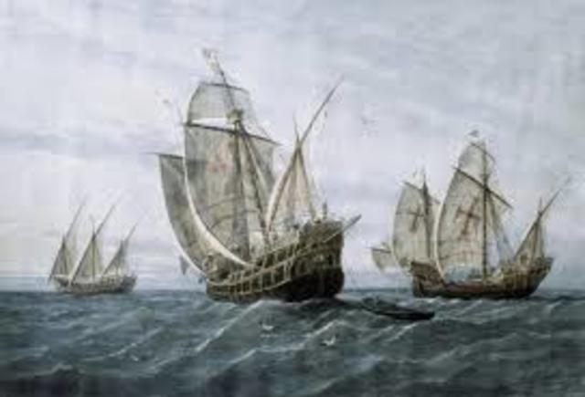 Colombus sails to American