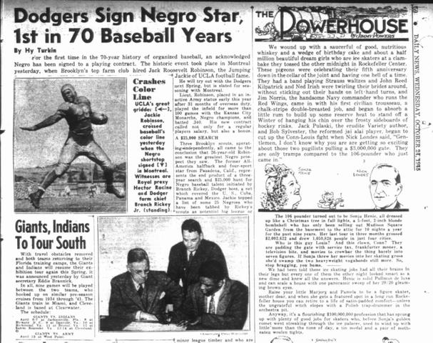 1947,  became the first African American to play in the major league