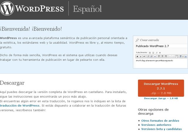 Descargar Wordpress