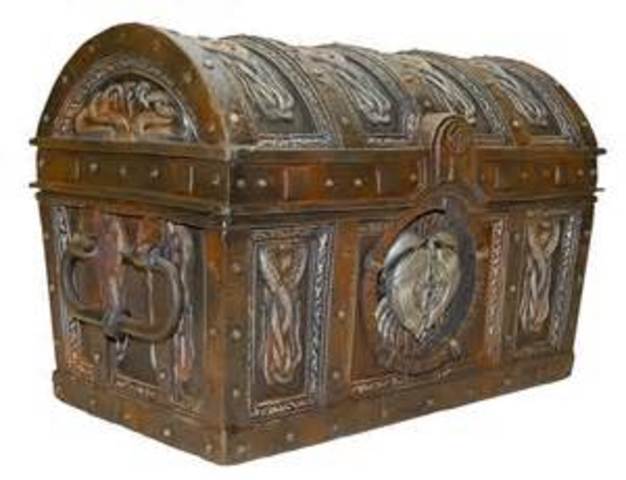 Jim Hawkins and his mother open the chest and discover the treasure map inside.