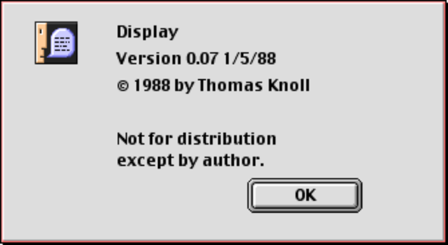 Nace el primer prototipo de photoshop llamado Display