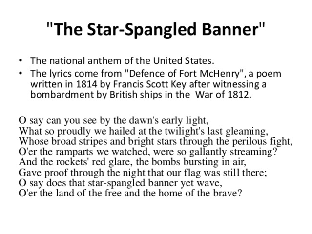 U.S Officially adopts National Anthem