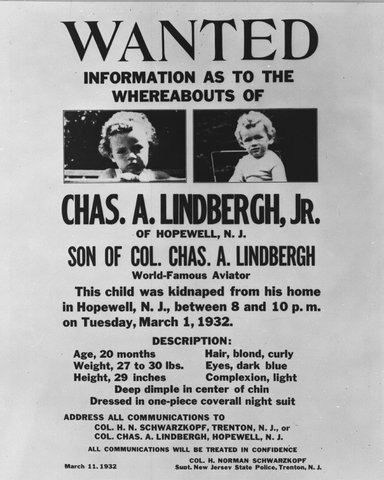 Charles Linbergh's son is kidnapped