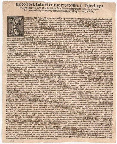Pope Alexander VI issued Inter Caetera