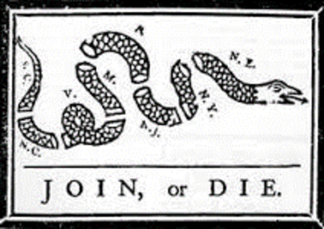 Created the Famous and First America's Political Cartoon "Join, or Die"