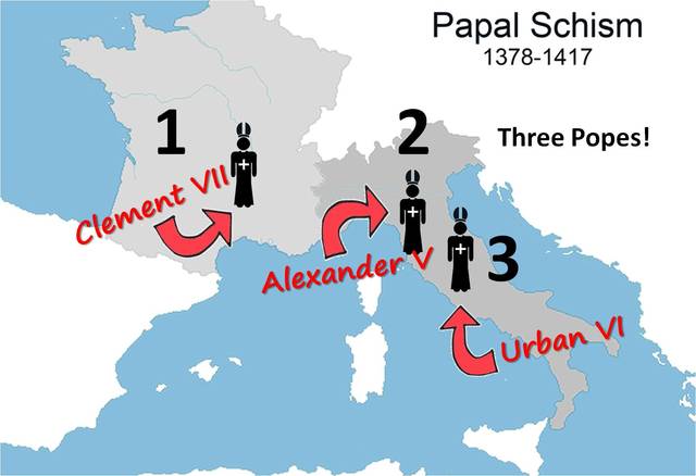 Start of rival popes