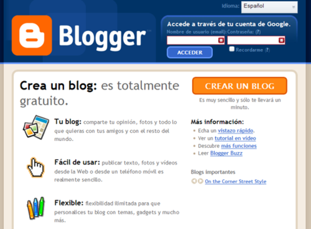 Lanzamiento de Blogger.