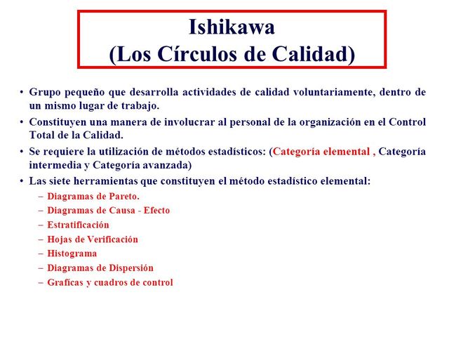 Círculos de Calidad por Ishikawa
