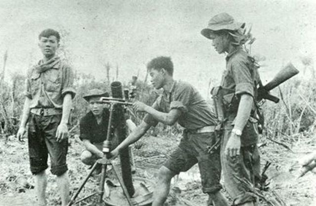 Vietcong mortar Bien Hoa Air Base