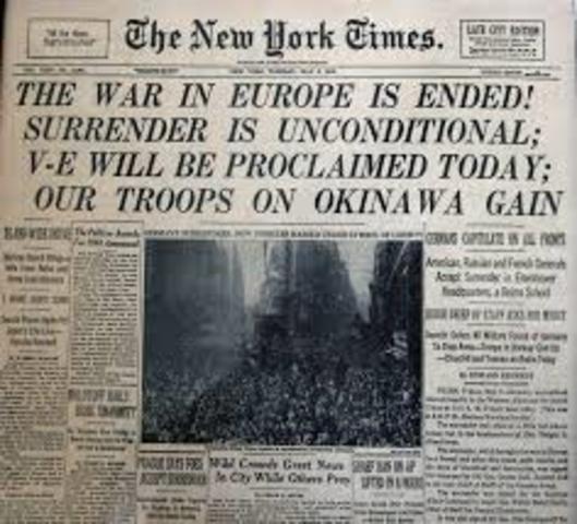 World War II ends in Europe