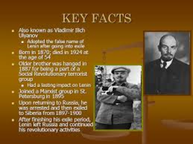 Vladmir Lenin is exiled