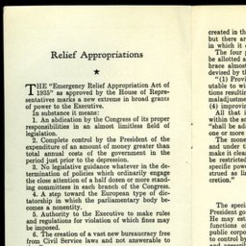 The Emergency Relief Appropriation Act