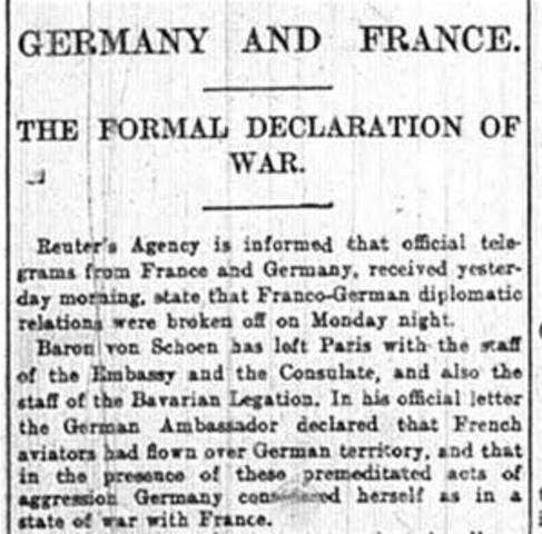 Germany declared war on France