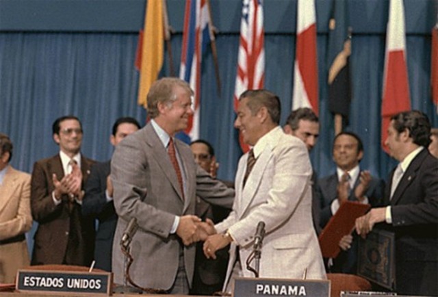 U.S. signs treaty to return the Canal ZOne