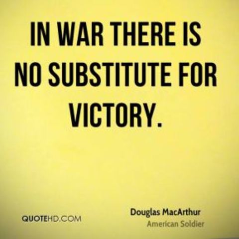 MacArthur declares "There is no substitute for victory"