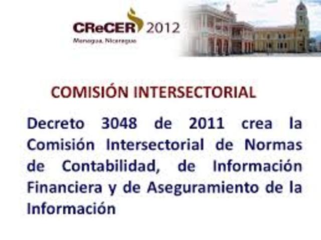 Decreto 3048 de 23 de Agosto de 2010: Se crea la comisión Intersectorial de Normas de Contabilidad, de Información Financiera y de Aseguramiento de la Información.