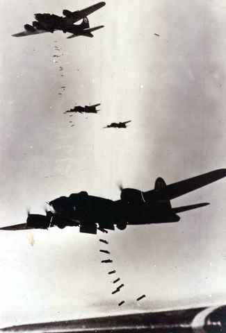 The British drop the first bombs on German