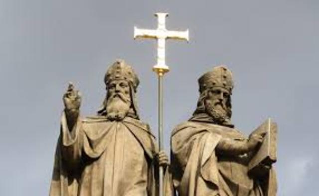 Cyril and Methodius, evangelise the Serbs.