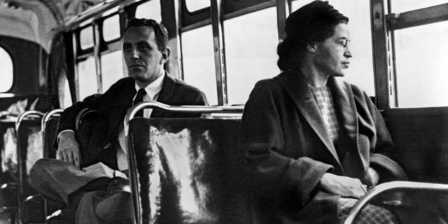 Rosa Parks arrested for refusing to give up her bus seat