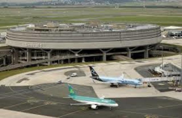 arrival at the Paris airport