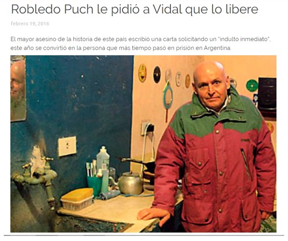 Robledo Puch le pidió a Vidal que lo libere
