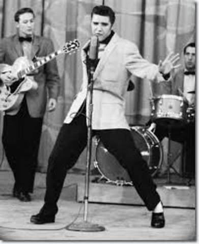 Elvis appears on TV during the Milton Berle Show