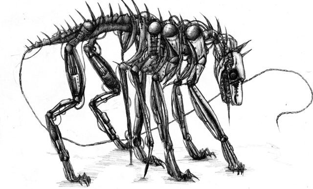 The Mechanical Hound attacks Montag