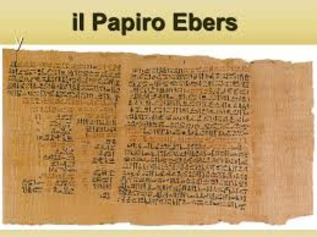EGIPCIOS Papiro Ebers (Primer escrito) - EDAD ANTIGUA 1500 a.c