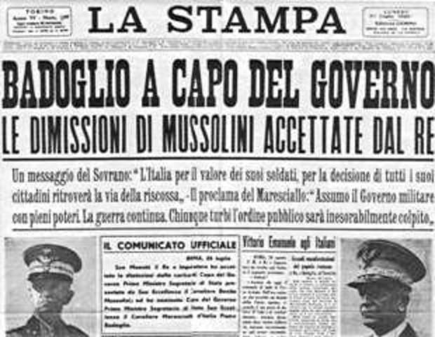 Destitución de Mussolini