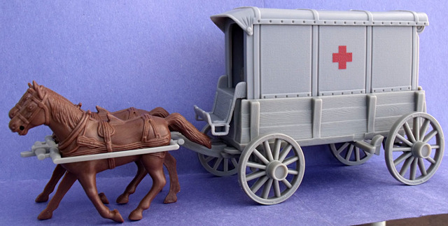 Joey pulls medical wagon for germans with topthorn