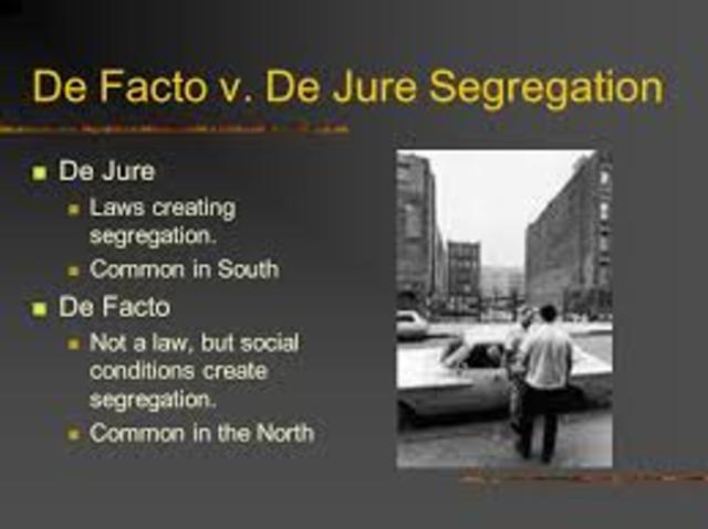 De jure vs De facto segregation