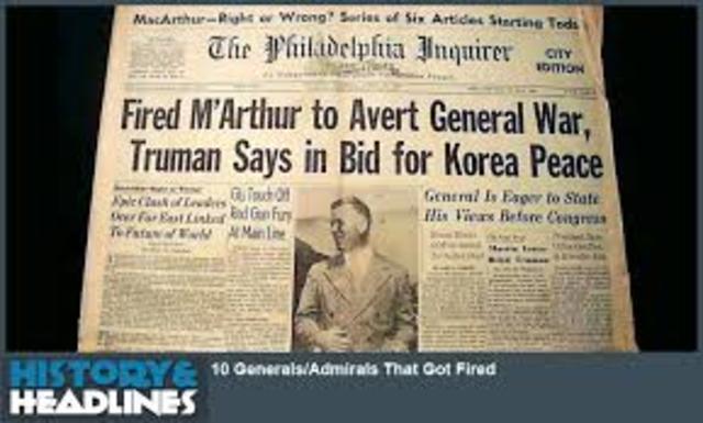 General Douglas MacArthur is fired