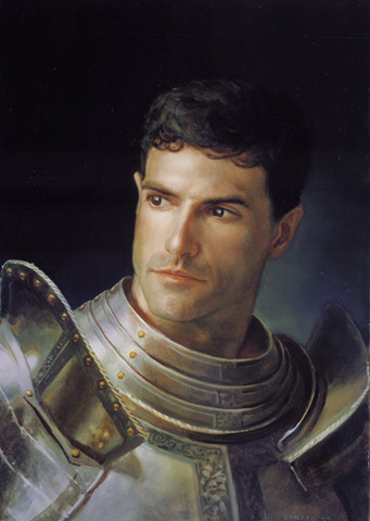 El Caballero se quita el visor y el yelmo