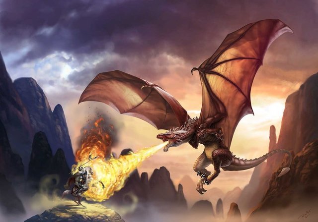 El Caballero vence al Dragon del Miedo