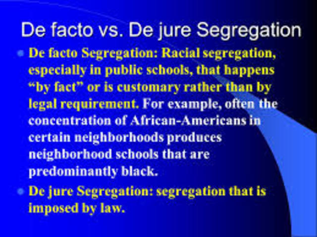 De jure vs. De Facto Segregation