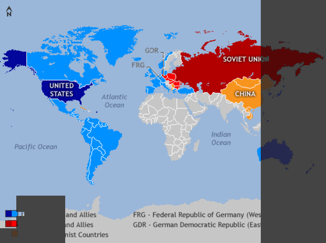 Map of Soviet Union and American allies