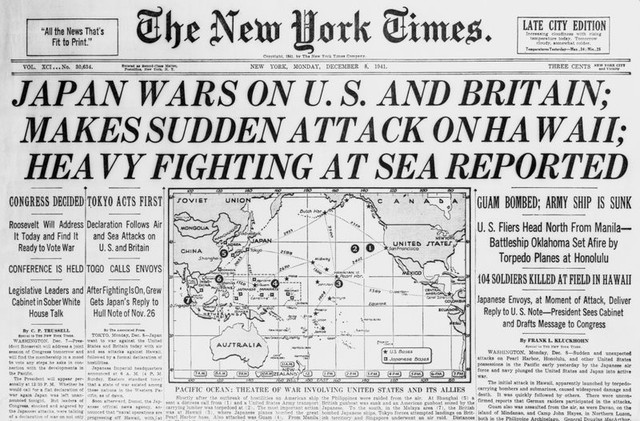 Britain and US declare war on Japan