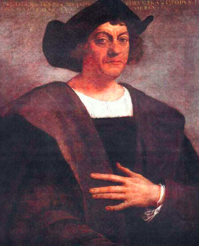 Christopher Columbus sails the Ocean blue