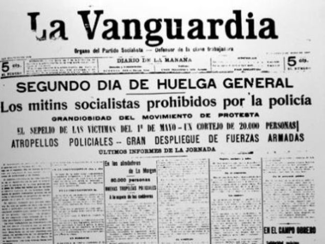 Fundación del diario "La Vanguardia"