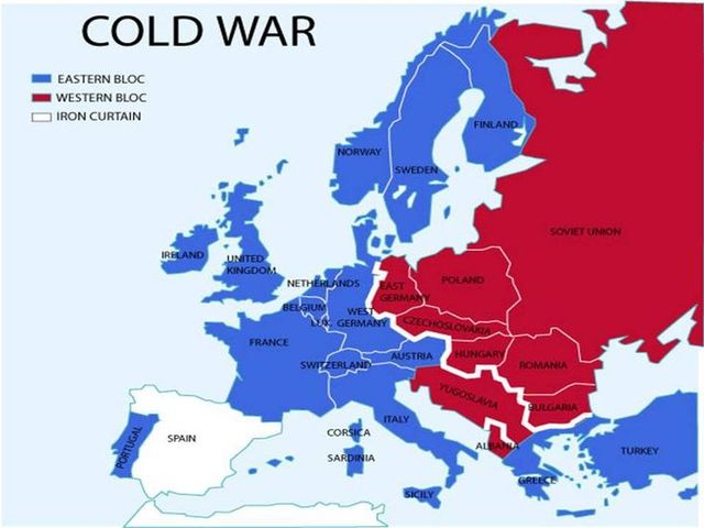 Map of The Warsaw Pact and NATO